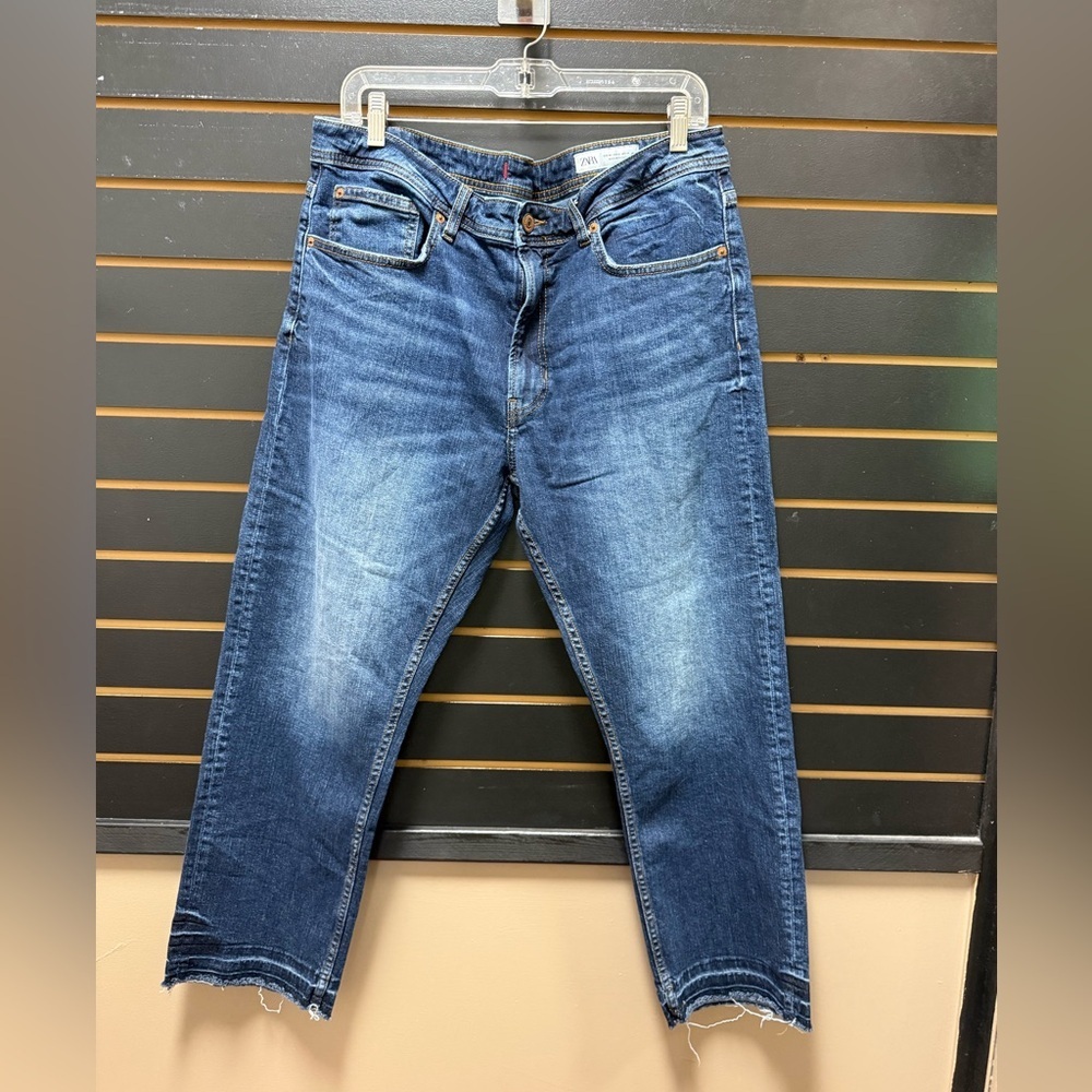 ZARA Boyfriend Fit Distressed Ankle Jeans Size 12